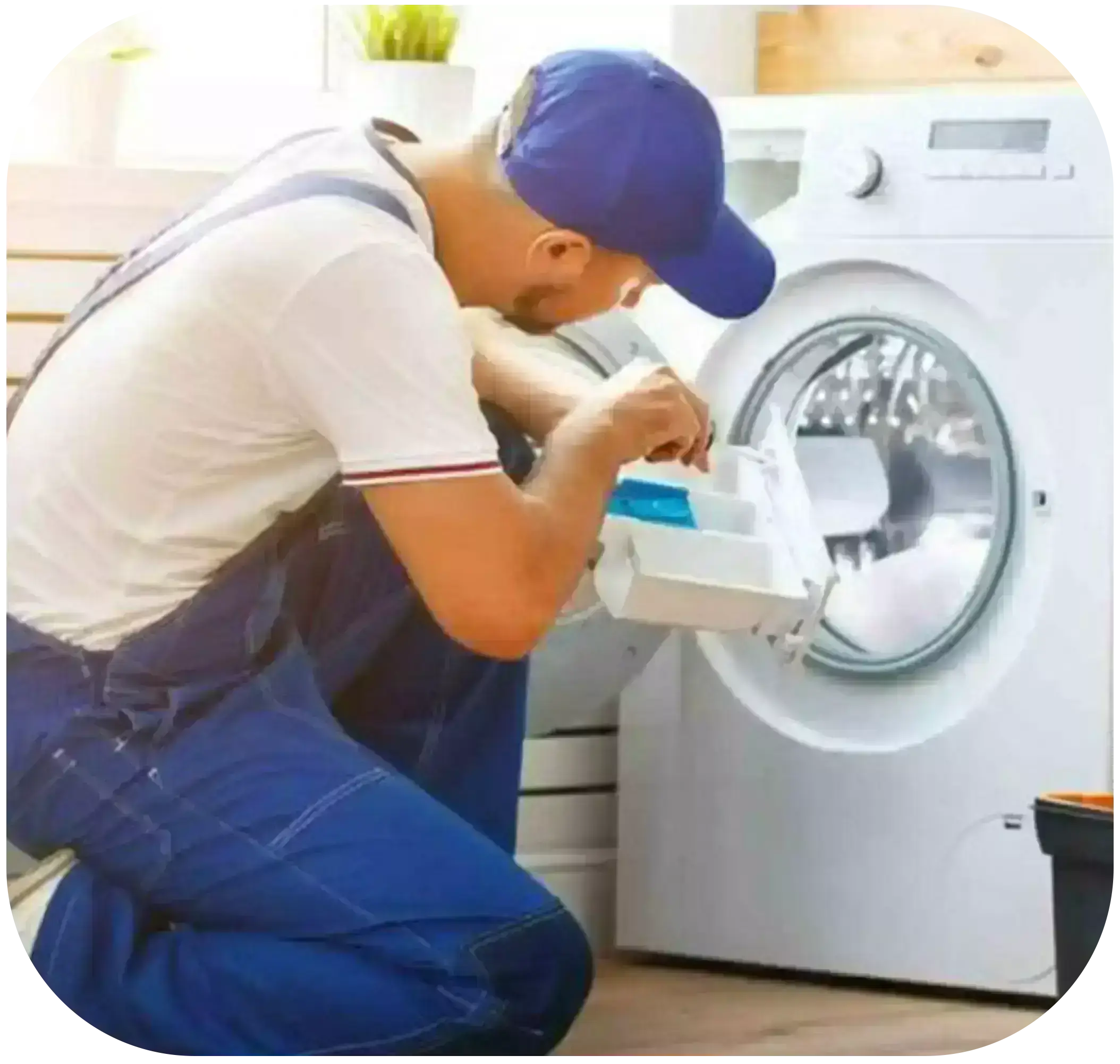 technician reparing the washing machine