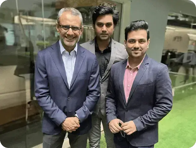 Picture is showing our company's leaders from left is Mr.Amit Dhawan, Mr. Sandeep Singh and Mr.Shashank Tewari